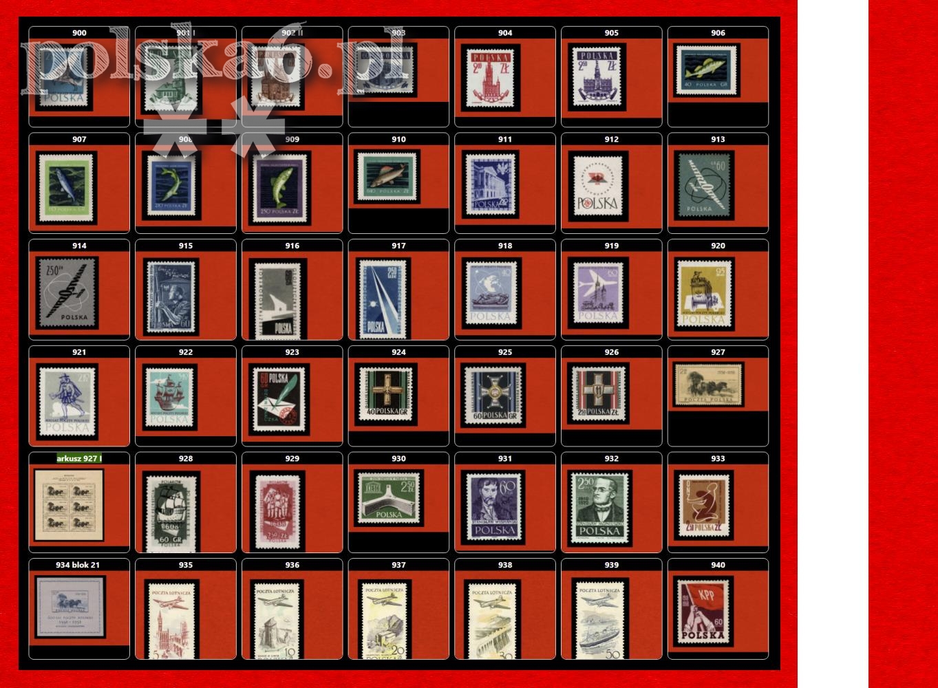 1958 rocznik p42 komplet 900-940 zn40bl1ark1 cz** czyste LUX ZK znaczki n