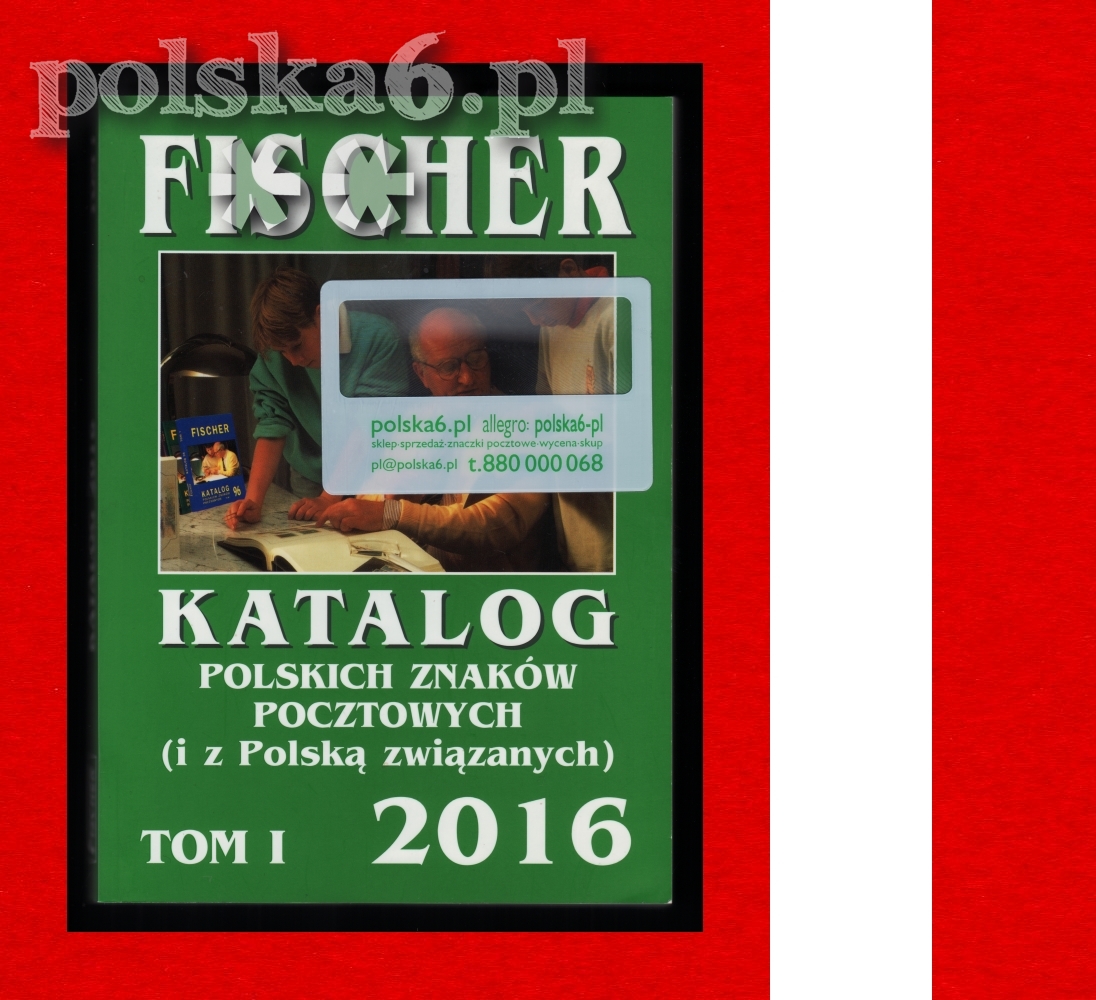 katalog znaczków Fischer 2016 tom I + lupa