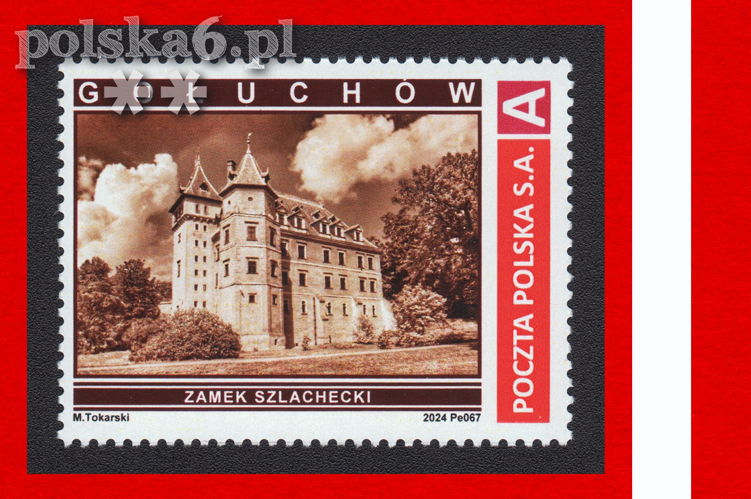 znaczek GOŁUCHÓW zamek szlachecki Pe 067 s13 S2 nomA