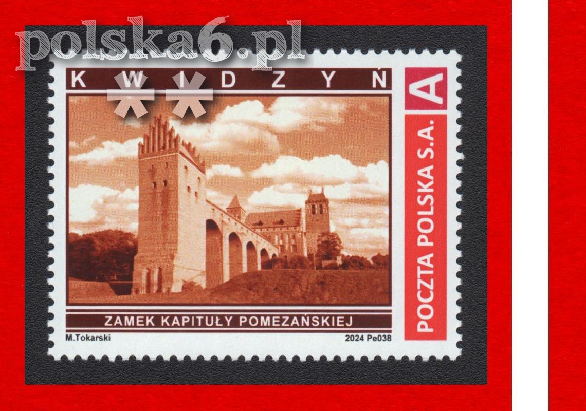 znaczek KWIDZYŃ zamek kapituły pomezańskiej Pe 038 s06