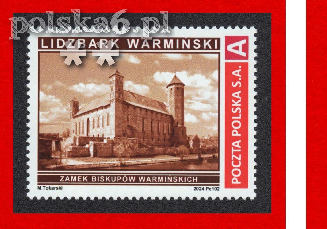 znaczek LIDZBARK WARMIŃSKI zamek biskupów warmińskich Pe 102 s19 S2 nomA
