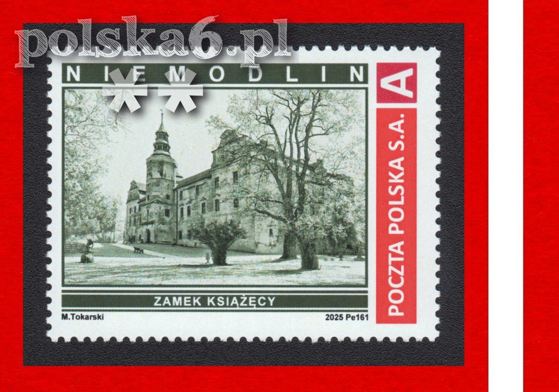 znaczek NIEMODLIN zamek książęcy Pe 161 s28 S2 nomA Zamki w Polsce LUX