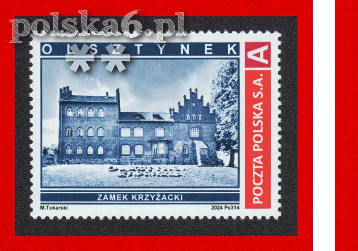 znaczek OLSZTYNEK zamek krzyżacki Pe 314 s53 S2 nomA