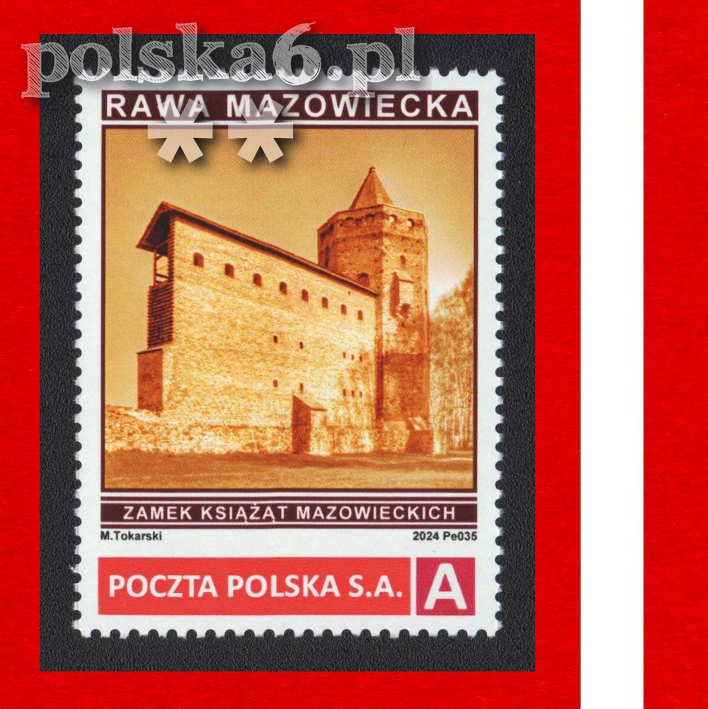 znaczek RAWA MAZOWIECKA zamek książąt mazowieckich Pe 035 s05 S2 nomA