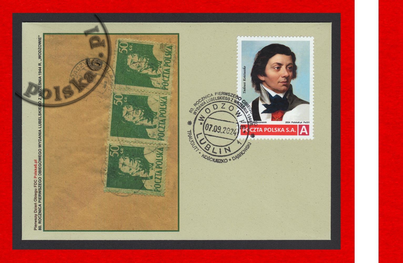 koperta FDC 340 Tadeusz Kościuszko WODZOWIE 2024
