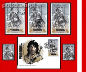 5280 B Thorgal FDC k1 +3x blok 370 B +2x znaczek B